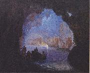 Heinrich Jakob Fried The Blue Grotto of Capri Spain oil painting artist